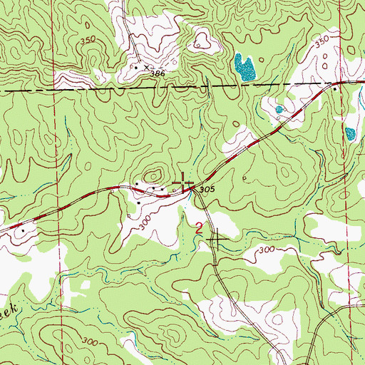 Topographic Map of Rocky Creek School (historical), MS