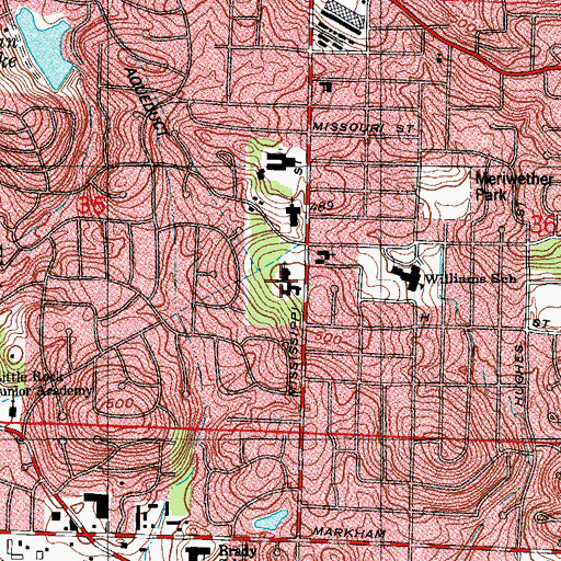 Topographic Map of Saint Marks Episcopal Church, AR