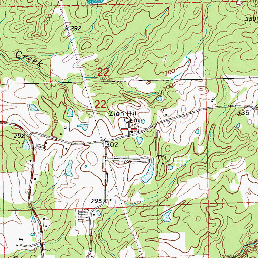 Topographic Map of Zion Hill Church, MS
