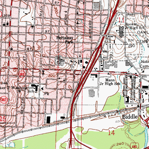 Topographic Map of Saint Paul Baptist Church, AR