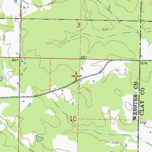 Topographic Map of Line Creek (historical), MS