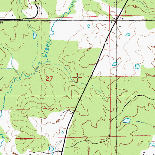 Topographic Map of Bates Cemetery, MS