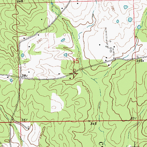 Topographic Map of Bates School (historical), MS