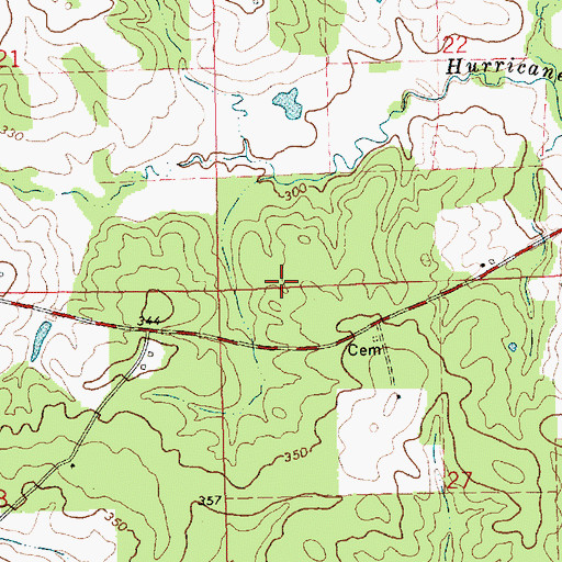 Topographic Map of Benjamin Wall Cemetery, MS