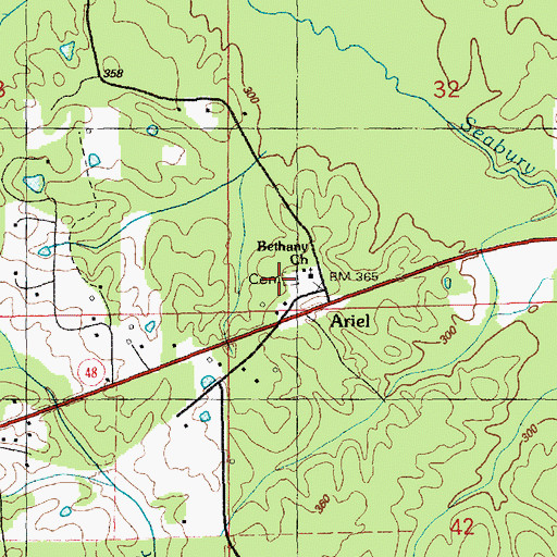 Topographic Map of Bethany Cemetery, MS