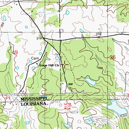 Topographic Map of Boatner School (historical), MS