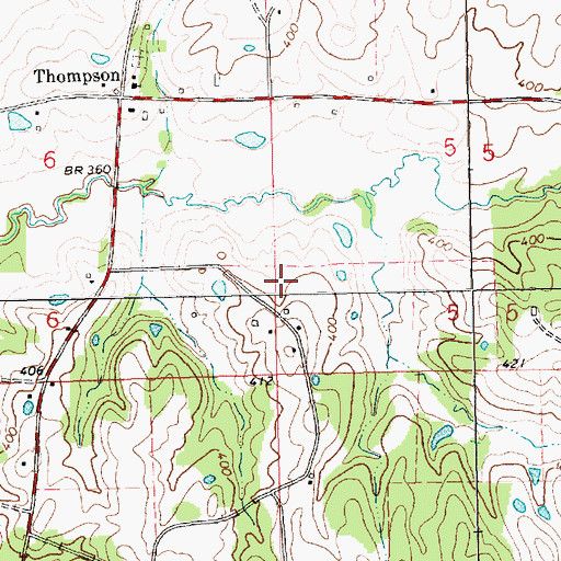 Topographic Map of Butler Cemetery, MS