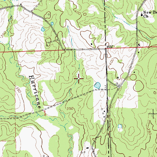 Topographic Map of Carter-Powell Cemetery, MS