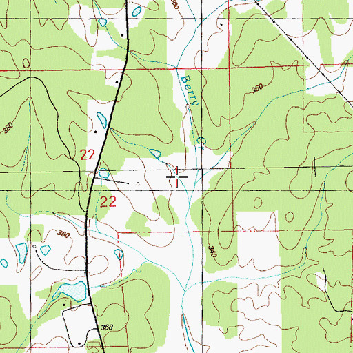 Topographic Map of Causey Cemetery, MS