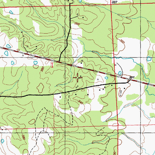 Topographic Map of Cheatham Children Cemetery, MS