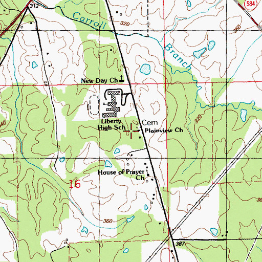 Topographic Map of Church of God of Prophecy, MS