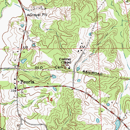 Topographic Map of Cockerham Cemetery, MS