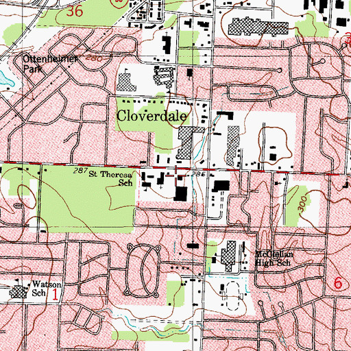 Topographic Map of Saint Theresas Catholic Church, AR
