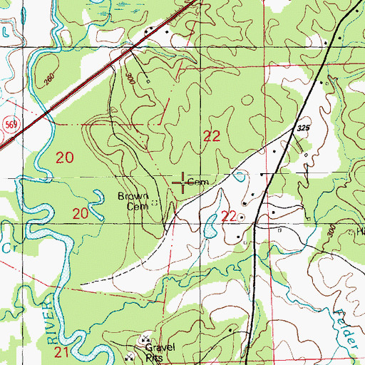 Topographic Map of Davis-Tucker Cemetery, MS