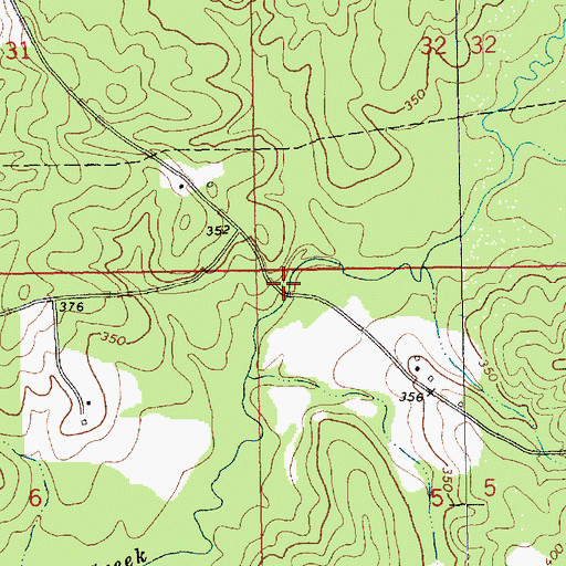 Topographic Map of Dickey Water Mill (historical), MS