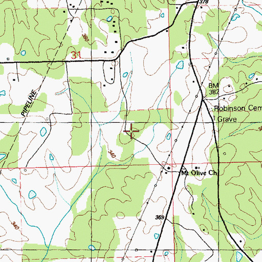 Topographic Map of Dixon School (historical), MS