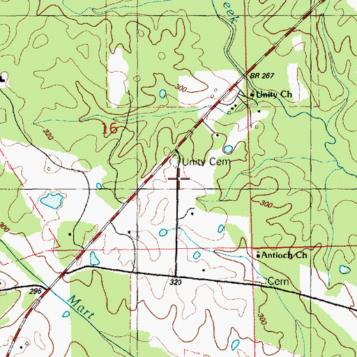 Topographic Map of Dunn-Hefner Cemetery, MS