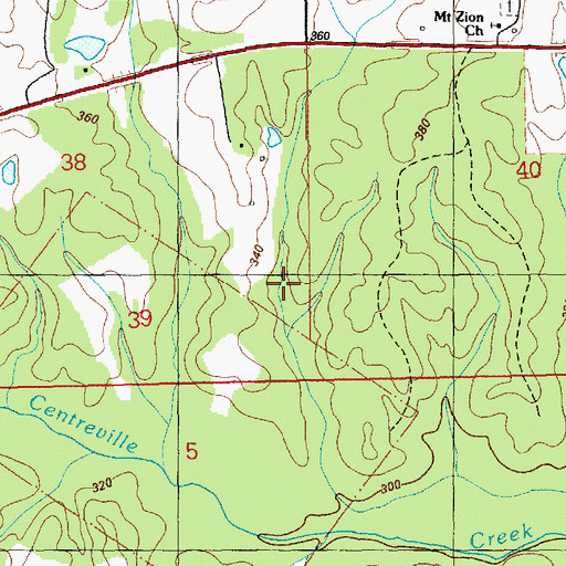 Topographic Map of Elysian Fields (historical), MS
