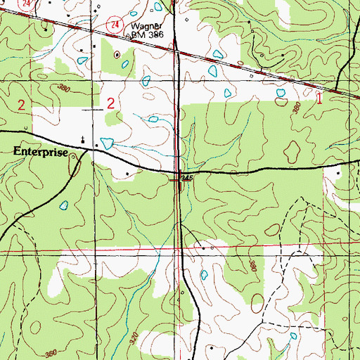 Topographic Map of Enterprise School (historical), MS