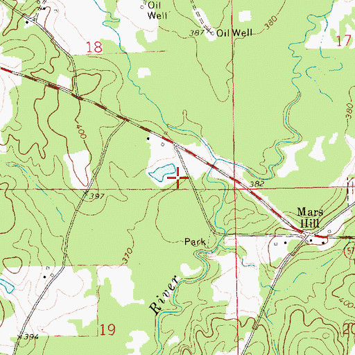 Topographic Map of Fenn Cemetery, MS