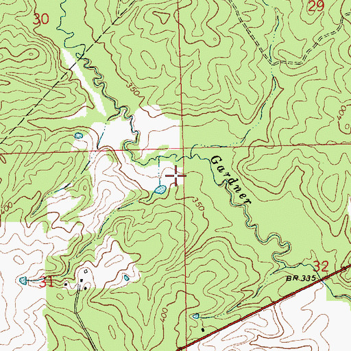 Topographic Map of Gardner-O'Brien Cemetery, MS