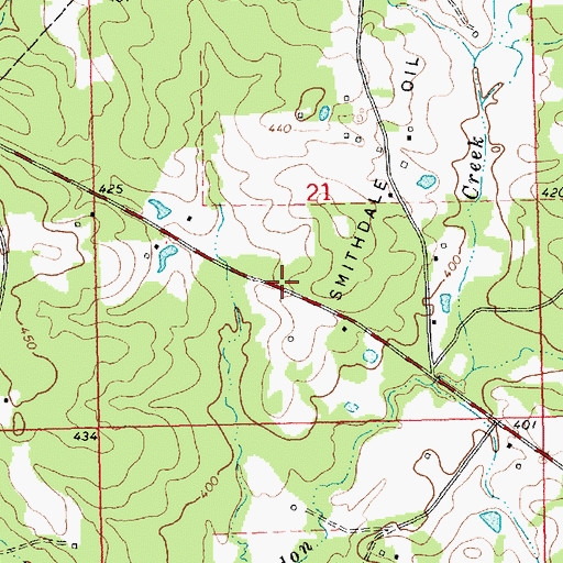 Topographic Map of Garner Cemetery, MS