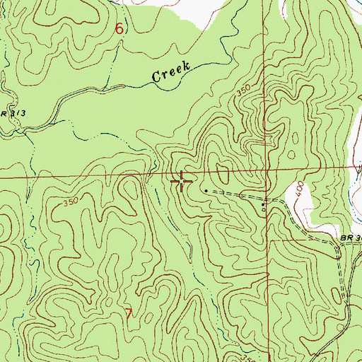 Topographic Map of Garner Cemetery, MS