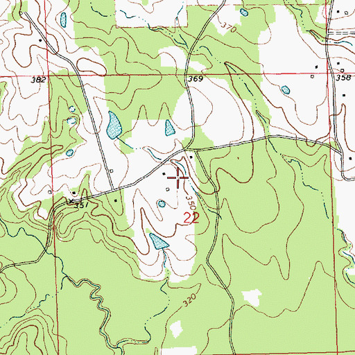 Topographic Map of Gardner-McKnight Cemetery, MS