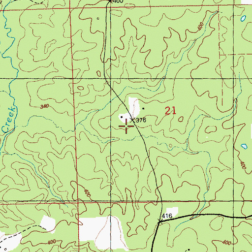 Topographic Map of Gillespie Cemetery, MS