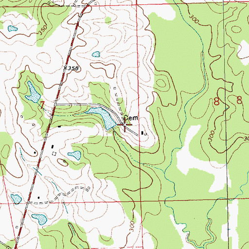 Topographic Map of Gordon Cemetery, MS