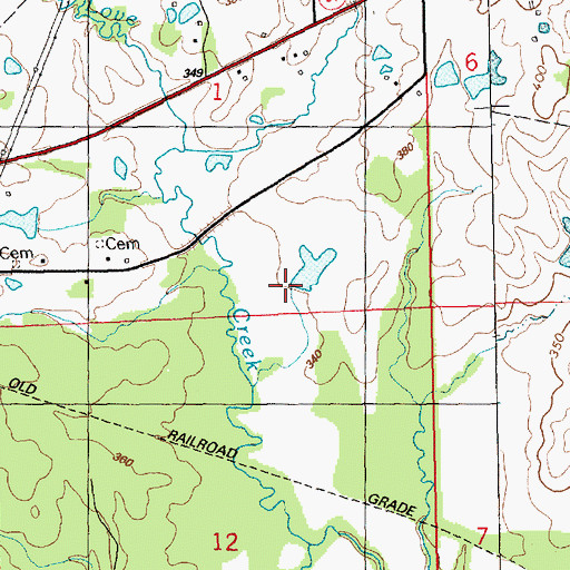 Topographic Map of Griffin Cemetery, MS