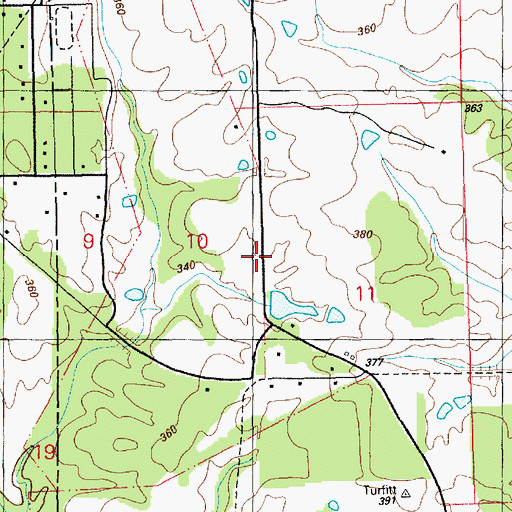 Topographic Map of Hamilton Cemetery, MS