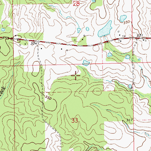 Topographic Map of Hampton Wall Cemetery, MS