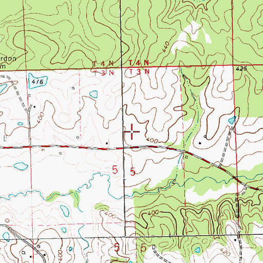 Topographic Map of Hewitt Gordon Cemetery, MS