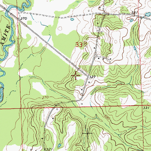 Topographic Map of Holden Cemetery, MS