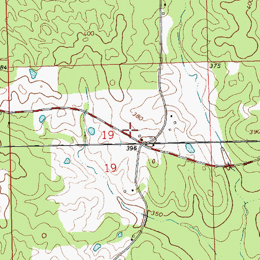 Topographic Map of Honea Cemetery, MS