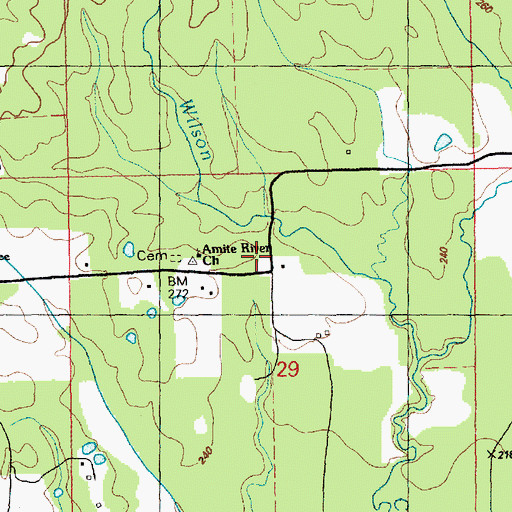 Topographic Map of Hurst (historical), MS