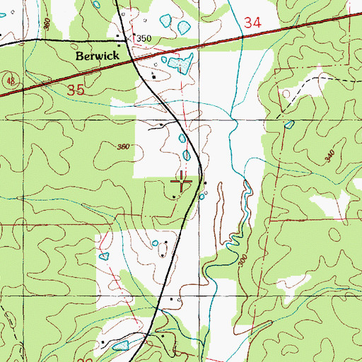 Topographic Map of Issac Jackson Cemetery, MS