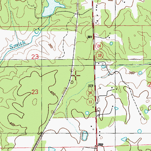 Topographic Map of James Anderson Cemetery, MS