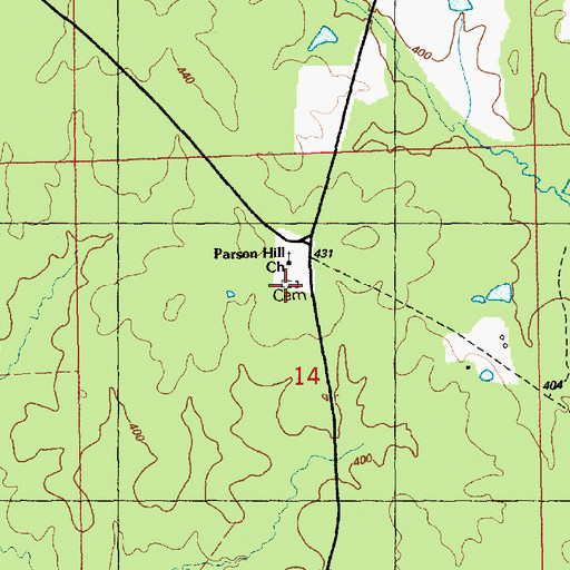 Topographic Map of Jenkins Memorial Cemetery, MS