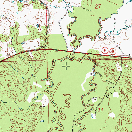 Topographic Map of Johns Cemetery, MS