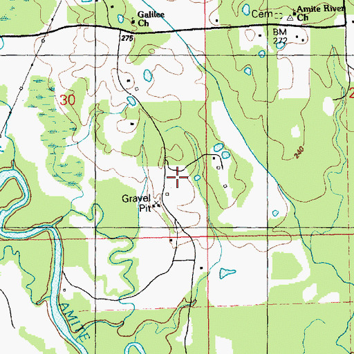 Topographic Map of Lambert Mill (historical), MS