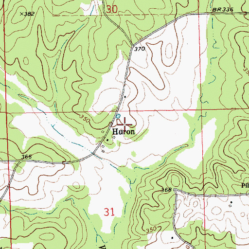 Topographic Map of Lea Cemetery, MS