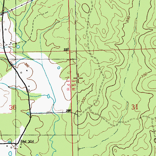 Topographic Map of Lea-Davis Cemetery, MS