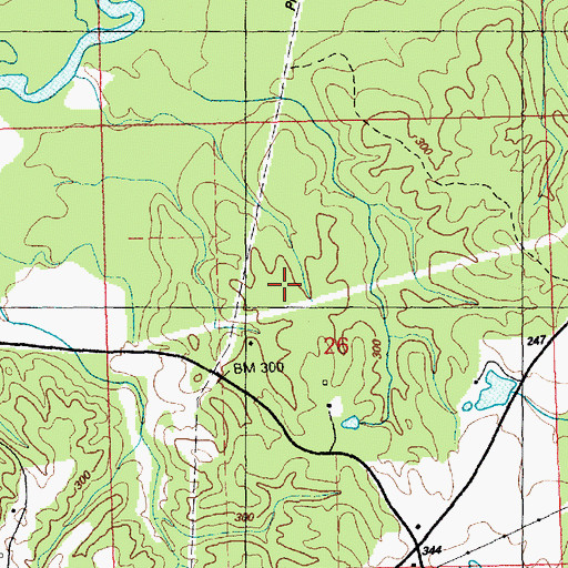 Topographic Map of Lindsey Cemetery, MS