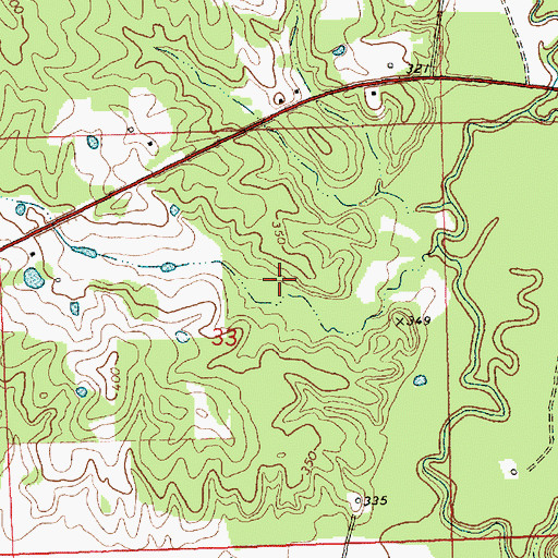 Topographic Map of Little Cemetery, MS