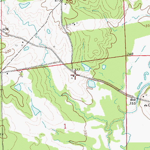 Topographic Map of Marsalis Cemetery, MS