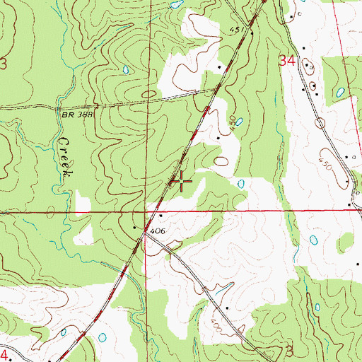 Topographic Map of McDowell Cemetery, MS