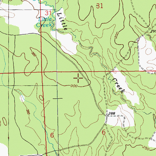 Topographic Map of McDowell Cemetery, MS