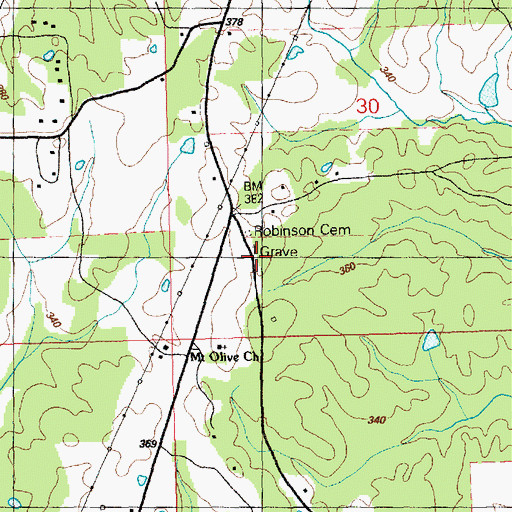 Topographic Map of McKnight Cemetery, MS